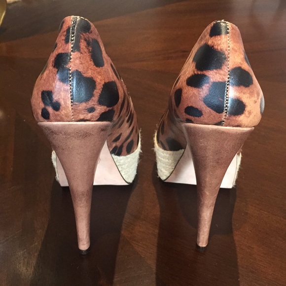 ZiGiny Leopard Open Toe Platform Pumps NWOT 8.5 - Picture 8 of 13